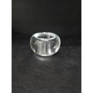 Art Glass Donut Candle Votive, Crystal Clear Bowl, Table Decor Elements, Decor